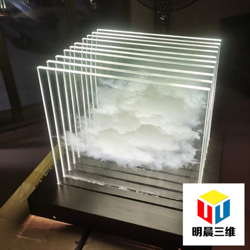 激光內(nèi)雕玻璃配合景觀燈